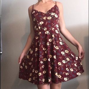 Red floral dress